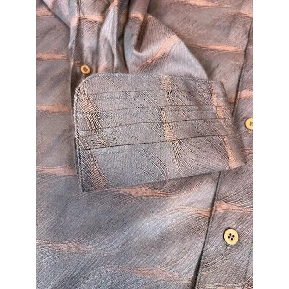 Biani Men's Shirt Button-Front Long Sleeve French Cuff Covered Buttons Size 2XL - Picture 3 of 8